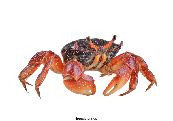 [Transparent Background PNG]Close-up of a Colorful Crab on White Background