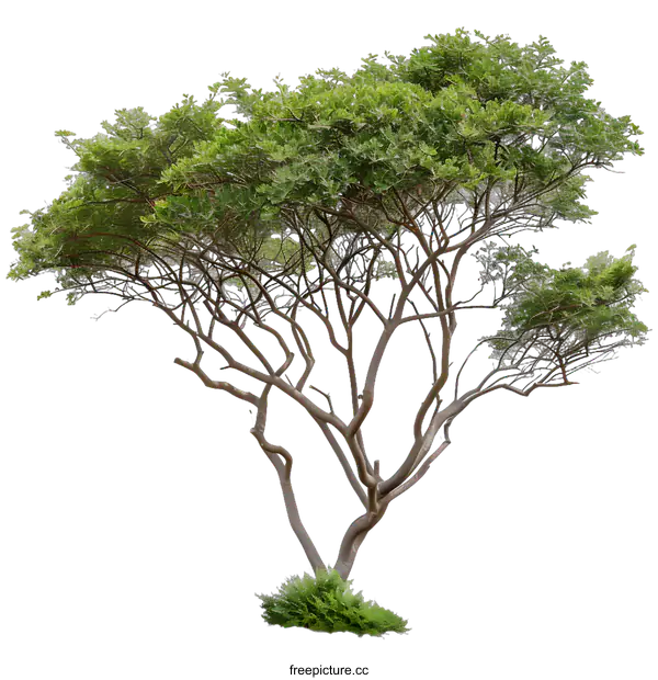 [Transparent Background PNG]Green Tree Isolated on White Background