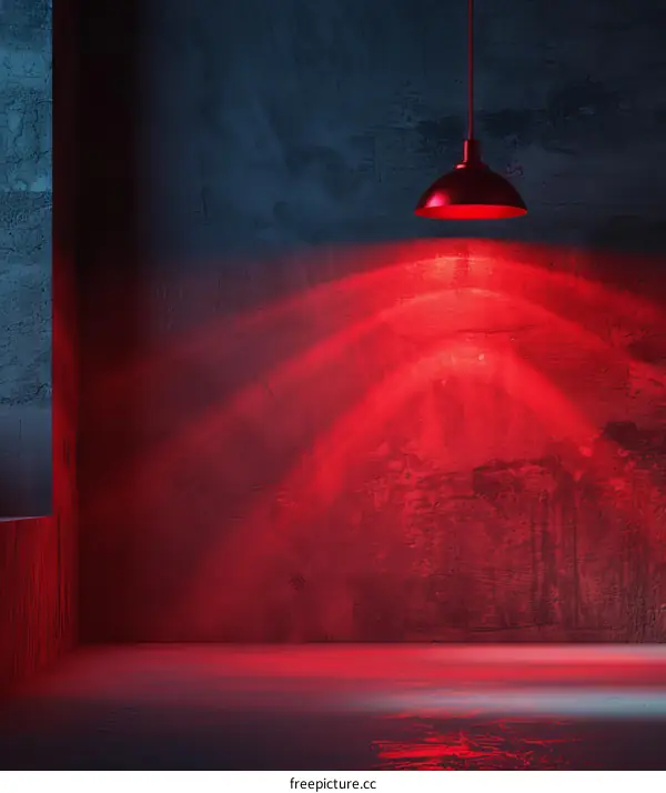 Red Neon Light Abstract Interior Space