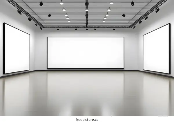 Blank Canvas Art Gallery Mockup Interior Design