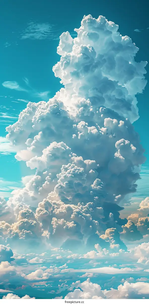 Towering Cumulus Cloud Formation in Blue Sky