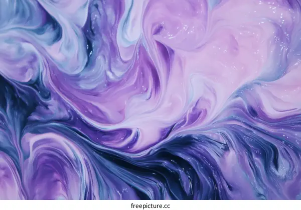 Abstract Purple and Blue Liquid Painting