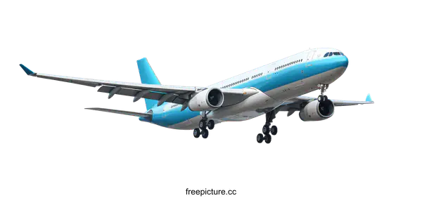 [Transparent Background PNG]Commercial Airplane in Flight Illustration
