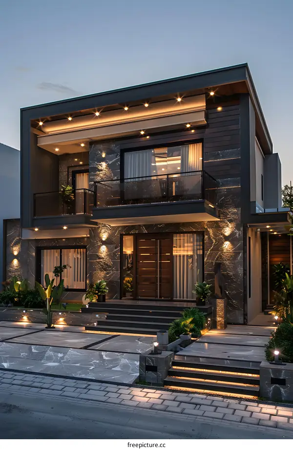 The exterior design effect picture of a modern house