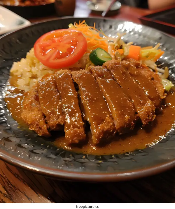 Japanese Cuisine Pork Cutlet with Curry Sauce