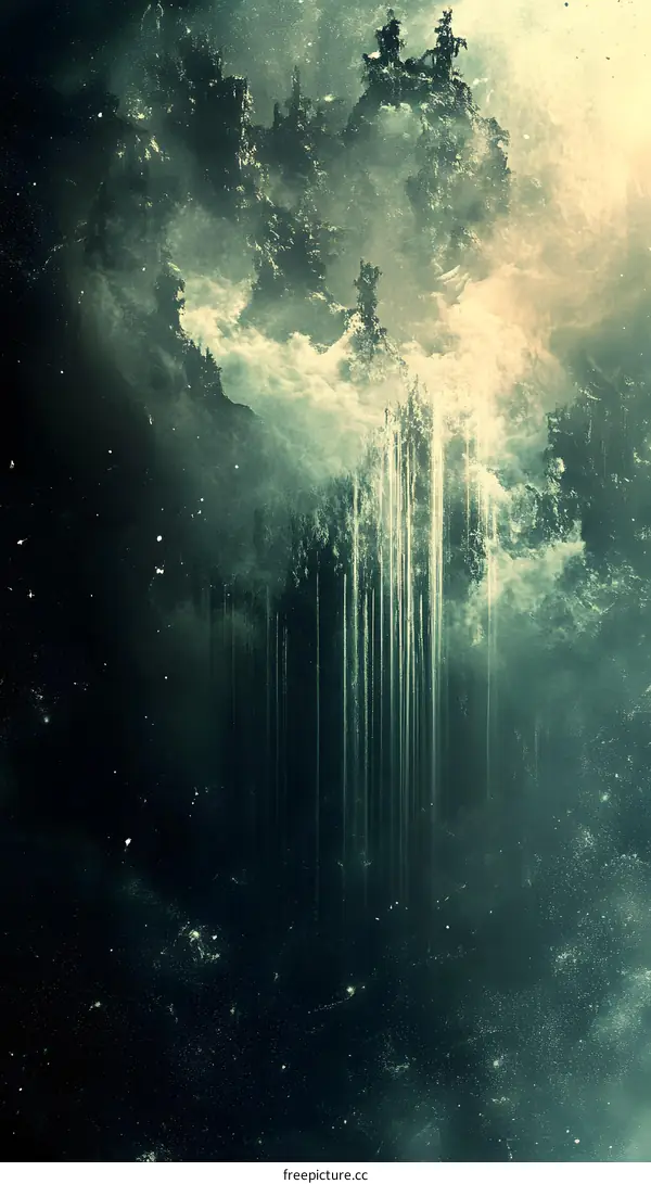 Abstract Green Artistic Background With Lines