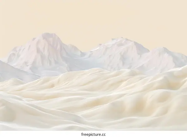 White cream or milk splash in 3D render, abstract background.