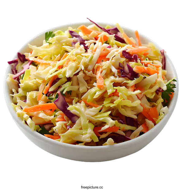 [Transparent Background PNG]Bowl of Coleslaw Salad