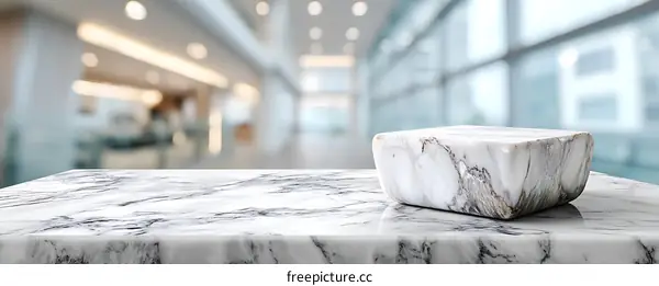 Marble Table Top with Abstract Display