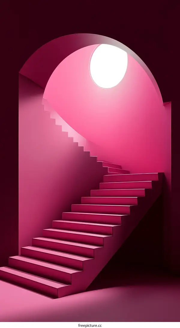 Abstract Pink Stairway Design