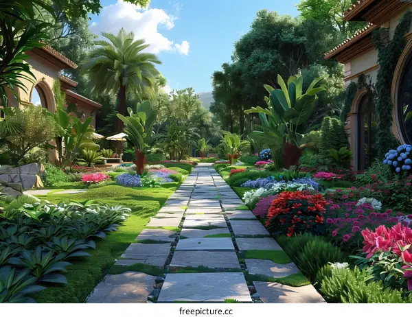 Tropical Garden Stone Path