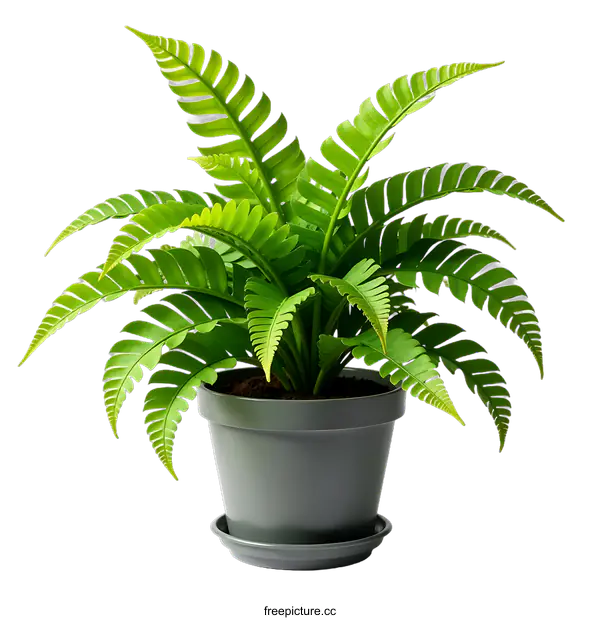 [Transparent Background PNG]Potted Fern Plant Isolated on transparent background