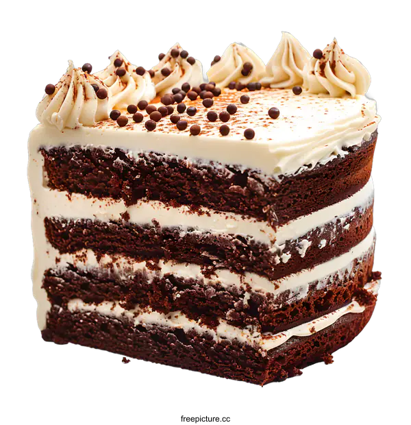 [Transparent Background PNG]A decadent slice of chocolate cake