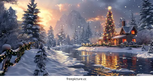 Cozy Christmas Cabin by the River