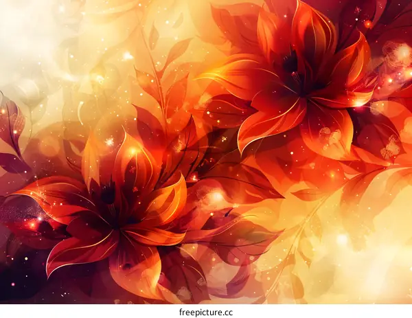 Orange abstract flower background