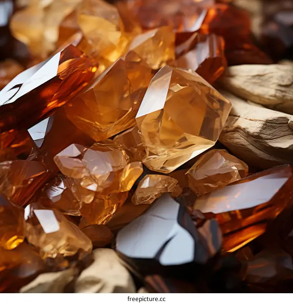 Orange calcite rough crystal
