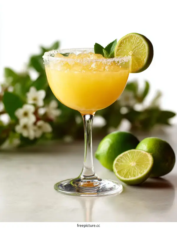 Delicious Orange Cocktail with Lime and Mint