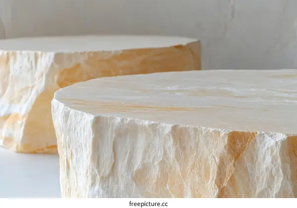 Abstract Stone Tables Display