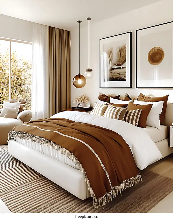 Modern Bedroom Interior Design with Warm Tones