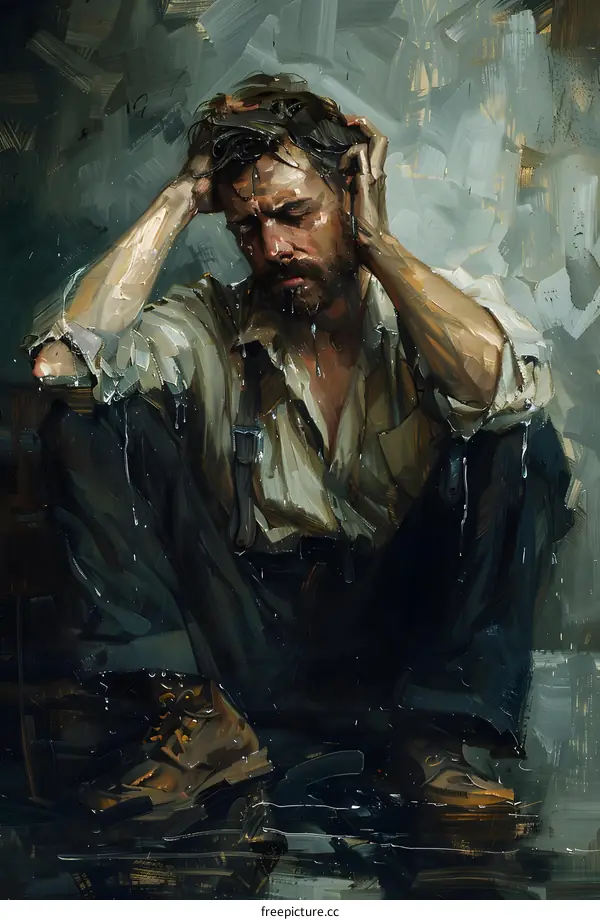 Portrait of a Man with Wet Hair and Beard