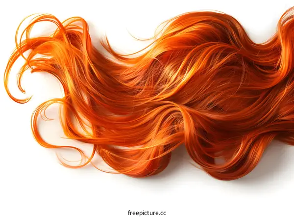 Orange wavy hair texture