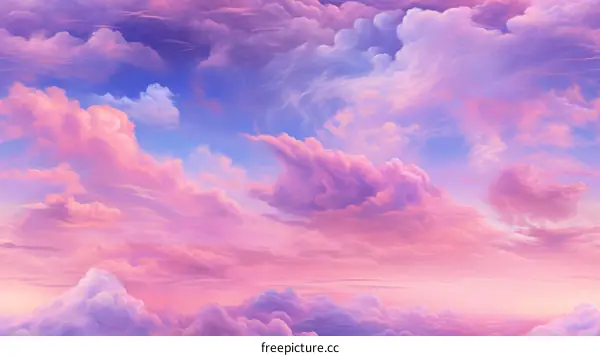 Mesmerizing Pink and Purple Digital Cloud Painting
