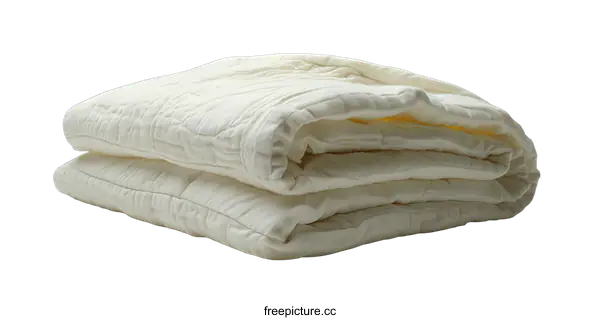 [Transparent Background PNG]A folded white blanket