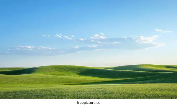 Vast Green Fields Under a Clear Sky
