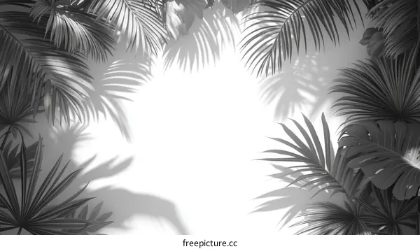 Tropical Leaves Shadow Pattern Background
