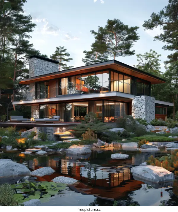 Modern house with natural elements