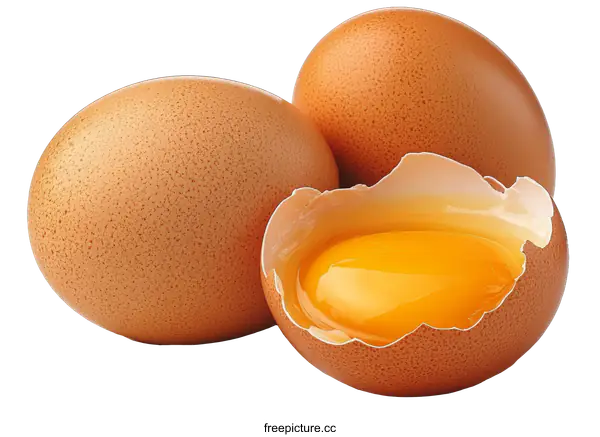 [Transparent Background PNG]Fresh Brown Eggs with Yolk