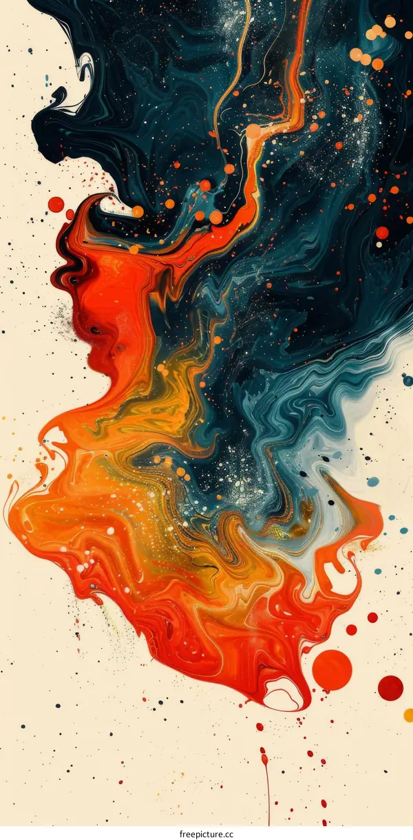 Abstract Fluid Art Painting of Flowing Colors