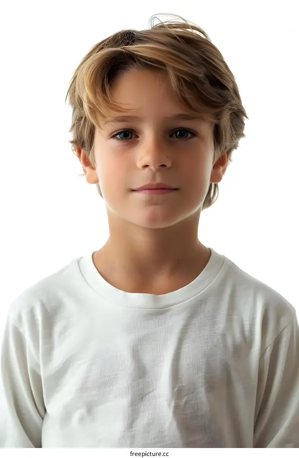 Portrait of a Young Boy with Blonde Hair
