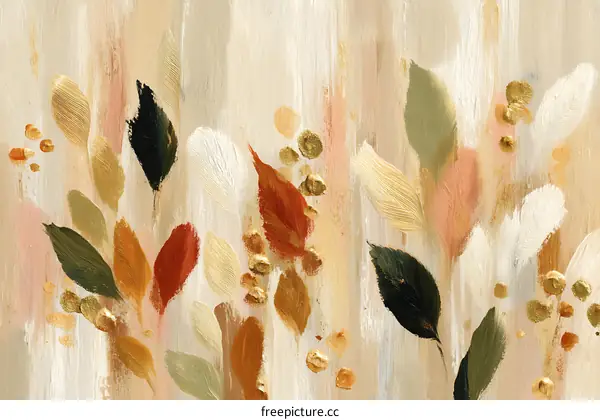 Abstract Autumnal Floral Art Painting