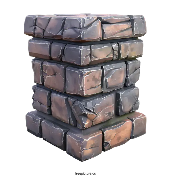 [Transparent Background PNG]Stone pillar 3D illustration