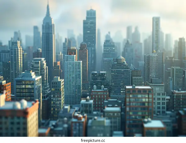 Cityscape Illustration of Modern Metropolis