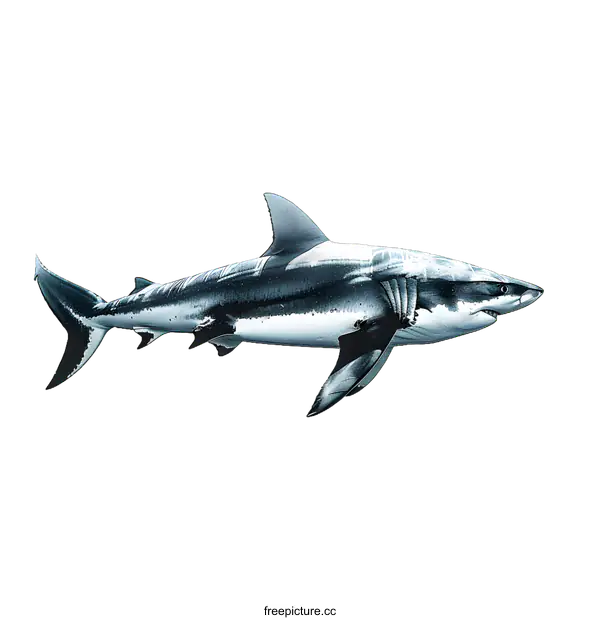 [Transparent Background PNG]Great white shark illustration