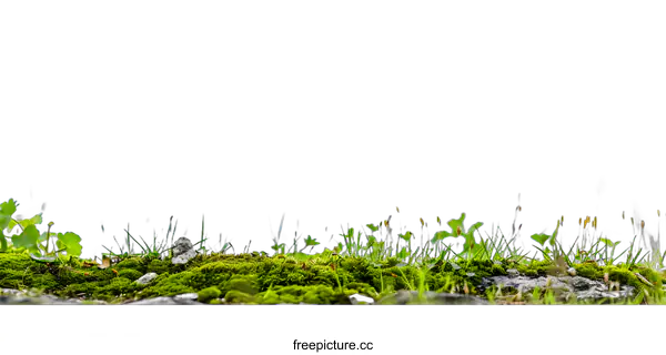 [Transparent Background PNG]Green Moss Texture Background