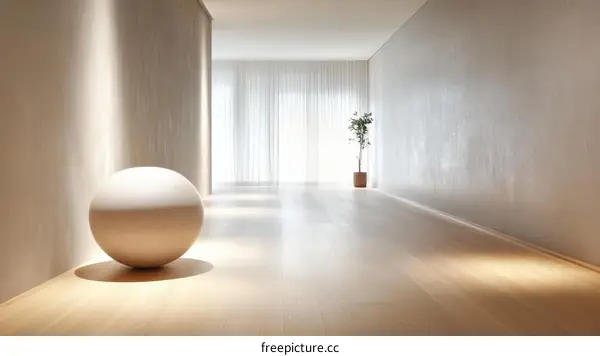Modern Minimalist Interior Design with Sphere Accent