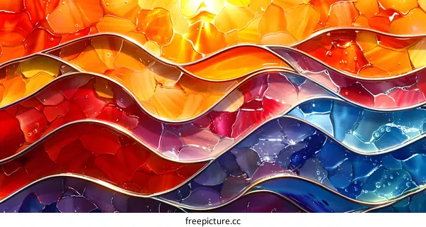 colorful wavy abstract painting