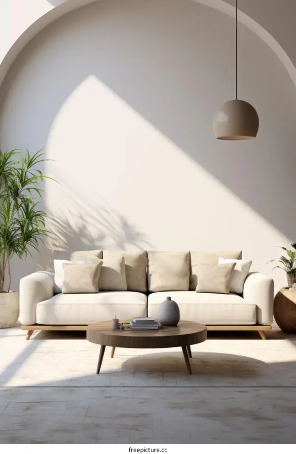 Airy Coastal Living Room With Neutral Hues and Natural Elements