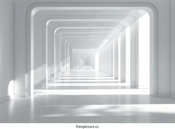 Futuristic White Sci-Fi Corridor