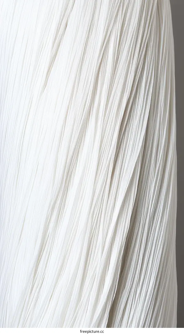 White fabric with pleats