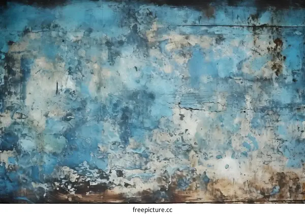 Blue Weathered Wood Grain Texture Background