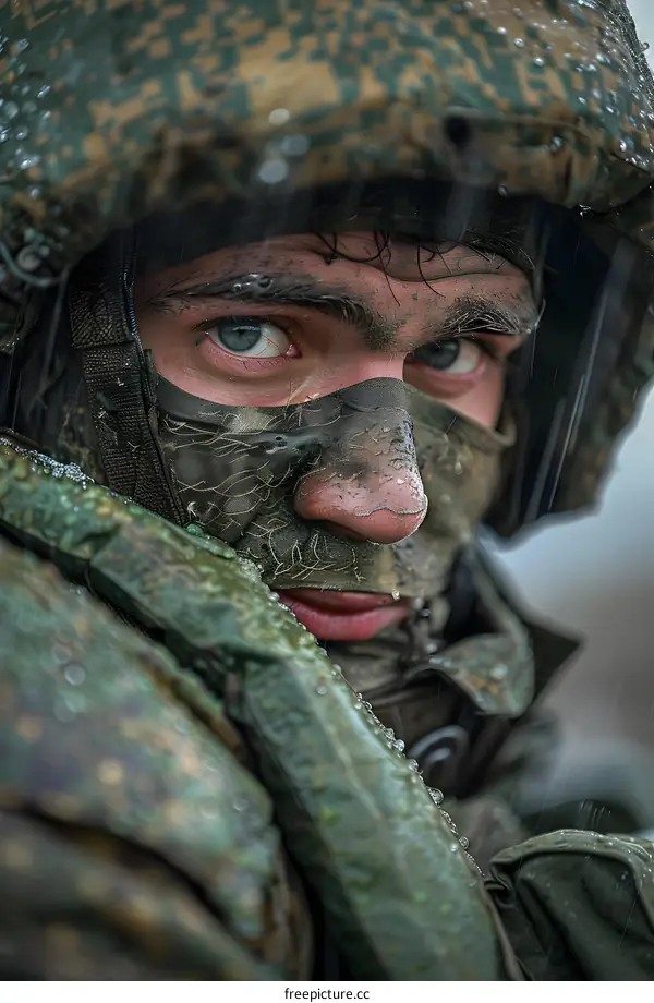 Portrait of a soldier in camouflage