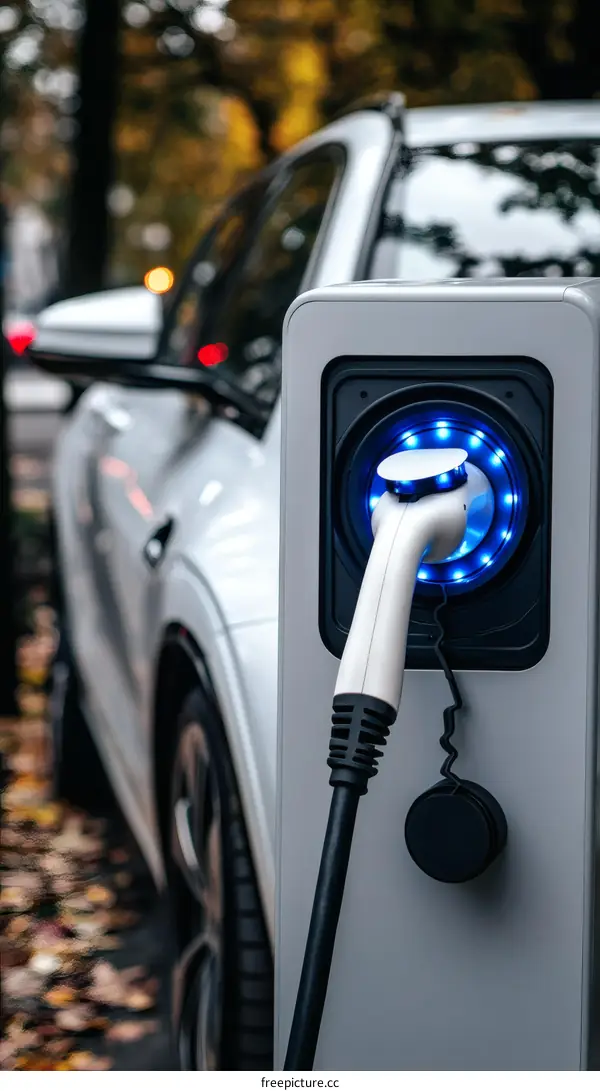 Electric Vehicle Charging Station on a City Street
