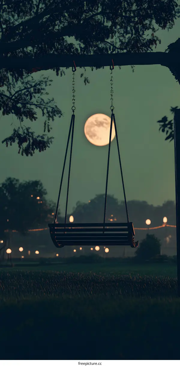 Swinging Under the Moon at Night