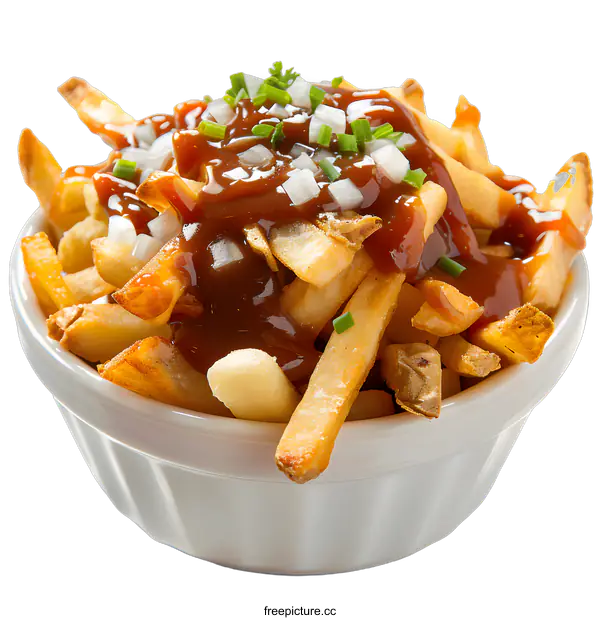 [Transparent Background PNG]French Fries with Gravy and Cheese Curds