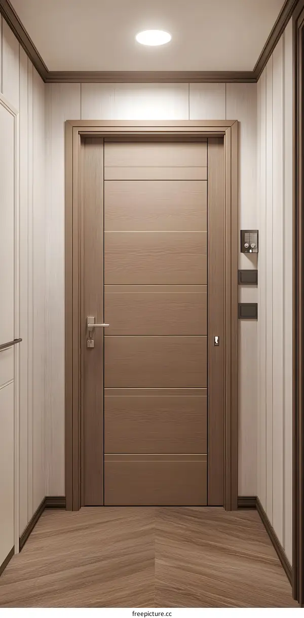 Modern Minimalist Interior Design with Wooden Door