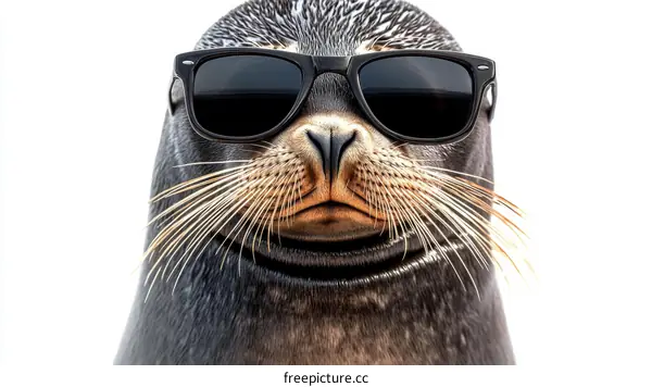 Funny Seal Wearing Sunglasses Close Up